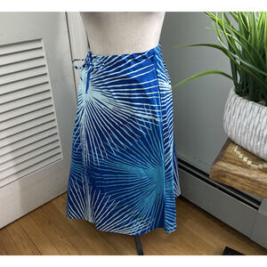 Caribelle Batik Skirt Womens Medium Blue Midi Tropical St Lucia Beach Resort